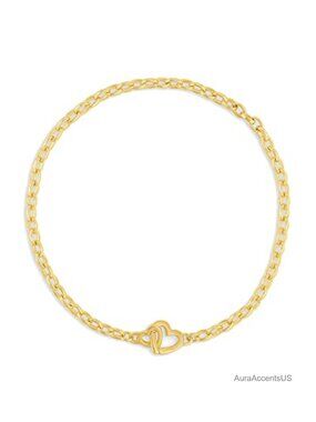 Parker Heart Mini Bracelet 18k Gold Plated Interlocking Heart Chain Bracelet